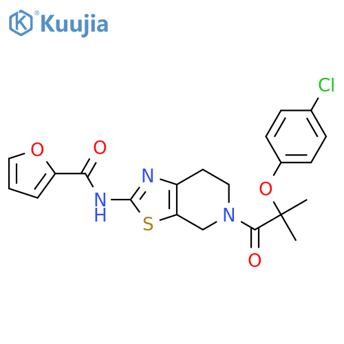N-{5-2-(4-chlorophenoxy)-2-methylpropanoyl-4H,5H,6H,7H-1,3thiazolo5,4-cpyridin-2-yl}furan-2-carboxamide structure