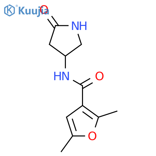 2,5-dimethyl-N-(5-oxopyrrolidin-3-yl)furan-3-carboxamide structure