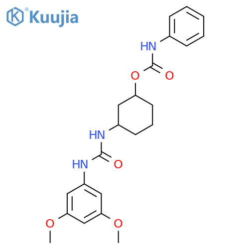 3-{(3,5-dimethoxyphenyl)carbamoylamino}cyclohexyl N-phenylcarbamate structure