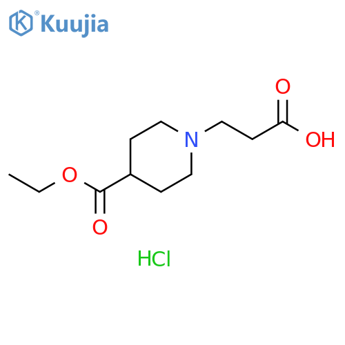 3-[4-(Ethoxycarbonyl)piperidin-1-yl]propanoic acid hydrochloride structure