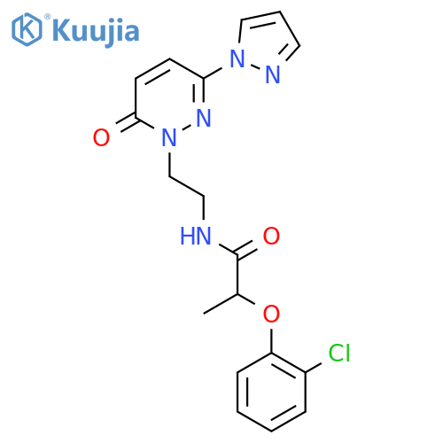 2-(2-chlorophenoxy)-N-{2-6-oxo-3-(1H-pyrazol-1-yl)-1,6-dihydropyridazin-1-ylethyl}propanamide structure