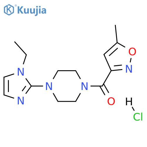 1-(1-ethyl-1H-imidazol-2-yl)-4-(5-methyl-1,2-oxazole-3-carbonyl)piperazine hydrochloride structure