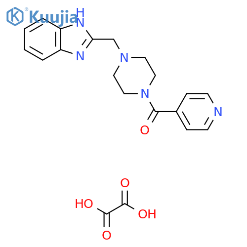 2-{4-(pyridine-4-carbonyl)piperazin-1-ylmethyl}-1H-1,3-benzodiazole; oxalic acid structure