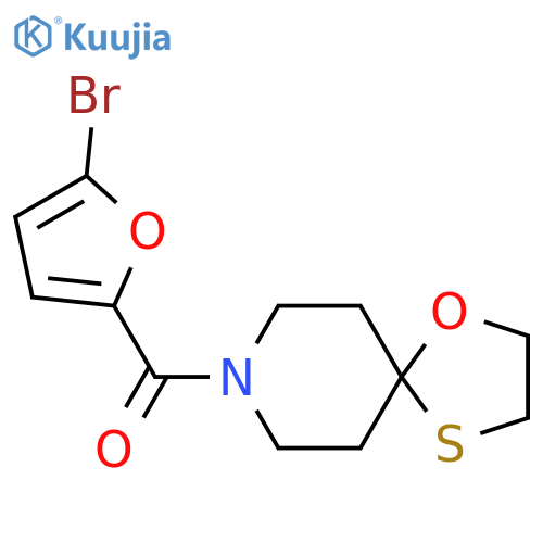 8-(5-bromofuran-2-carbonyl)-1-oxa-4-thia-8-azaspiro4.5decane structure