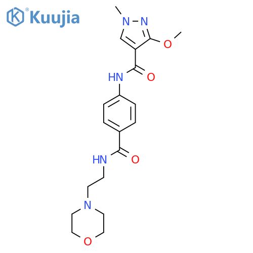 3-methoxy-1-methyl-N-(4-{2-(morpholin-4-yl)ethylcarbamoyl}phenyl)-1H-pyrazole-4-carboxamide structure