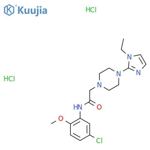N-(5-chloro-2-methoxyphenyl)-2-4-(1-ethyl-1H-imidazol-2-yl)piperazin-1-ylacetamide dihydrochloride structure