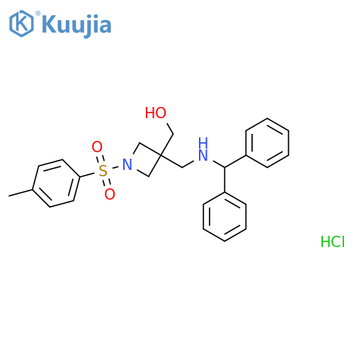 (3-{(diphenylmethyl)aminomethyl}-1-(4-methylbenzenesulfonyl)azetidin-3-yl)methanol hydrochloride structure