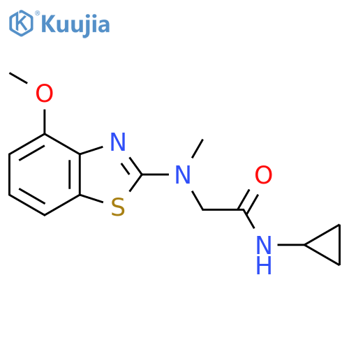 N-cyclopropyl-2-(4-methoxy-1,3-benzothiazol-2-yl)(methyl)aminoacetamide structure