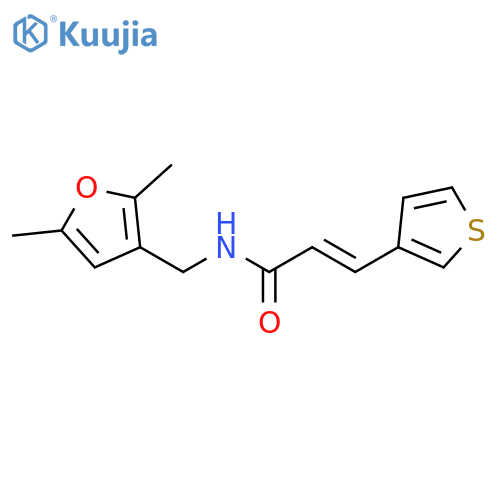 (2E)-N-[(2,5-dimethylfuran-3-yl)methyl]-3-(thiophen-3-yl)prop-2-enamide structure