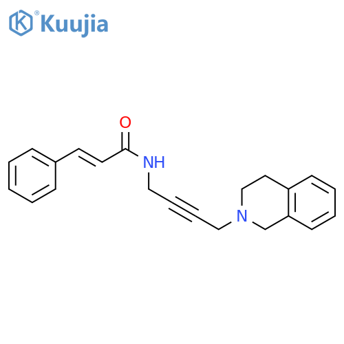 (2E)-3-phenyl-N-[4-(1,2,3,4-tetrahydroisoquinolin-2-yl)but-2-yn-1-yl]prop-2-enamide structure