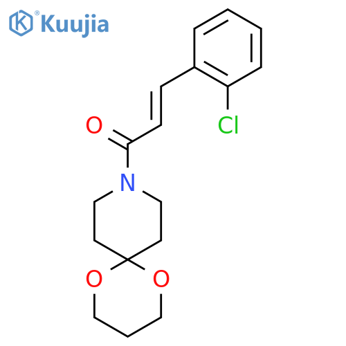 (2E)-3-(2-chlorophenyl)-1-{1,5-dioxa-9-azaspiro5.5undecan-9-yl}prop-2-en-1-one structure