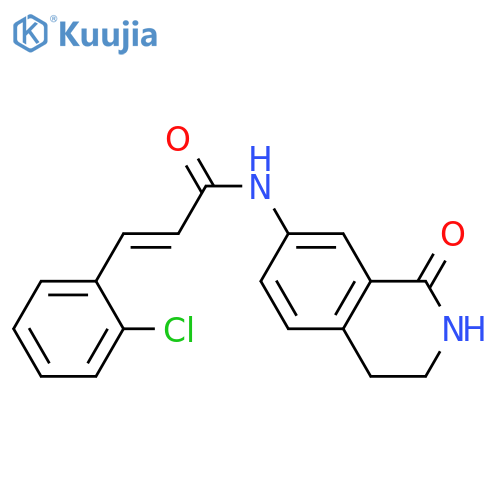 (2E)-3-(2-chlorophenyl)-N-(1-oxo-1,2,3,4-tetrahydroisoquinolin-7-yl)prop-2-enamide structure