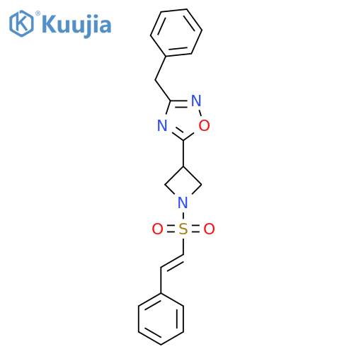 3-benzyl-5-{1-(E)-2-phenylethenesulfonylazetidin-3-yl}-1,2,4-oxadiazole structure