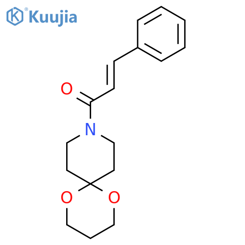 (2E)-1-{1,5-dioxa-9-azaspiro[5.5]undecan-9-yl}-3-phenylprop-2-en-1-one structure