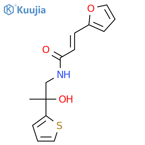 (2E)-3-(furan-2-yl)-N-2-hydroxy-2-(thiophen-2-yl)propylprop-2-enamide structure