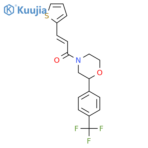 (2E)-3-(thiophen-2-yl)-1-{2-4-(trifluoromethyl)phenylmorpholin-4-yl}prop-2-en-1-one structure