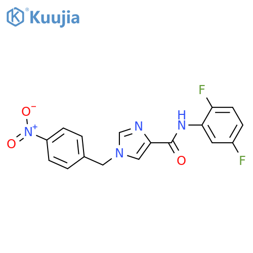N-(2,5-difluorophenyl)-1-[(4-nitrophenyl)methyl]-1H-imidazole-4-carboxamide structure