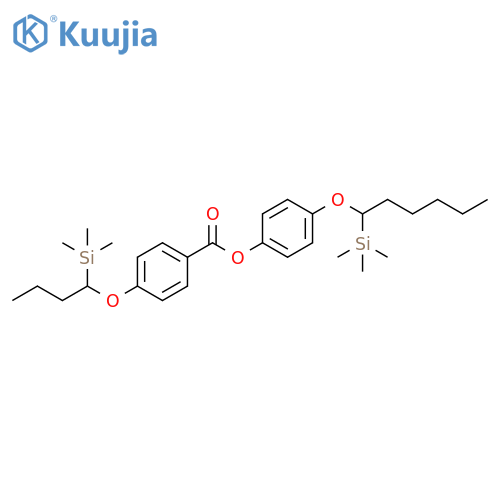 Benzoic acid, 4-[1-(trimethylsilyl)butoxy]-,4-[[1-(trimethylsilyl)hexyl]oxy]phenyl ester structure