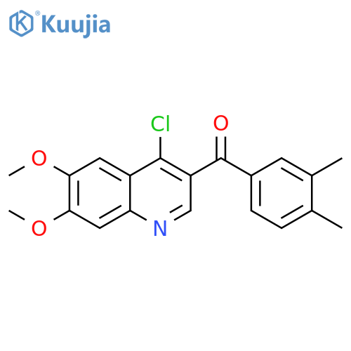(4-chloro-6,7-dimethoxyquinolin-3-yl)-(3,4-dimethylphenyl)methanone structure