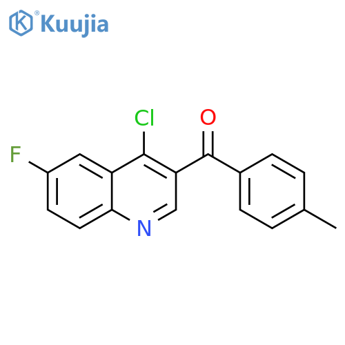 4-chloro-6-fluoro-3-(4-methylbenzoyl)quinoline structure