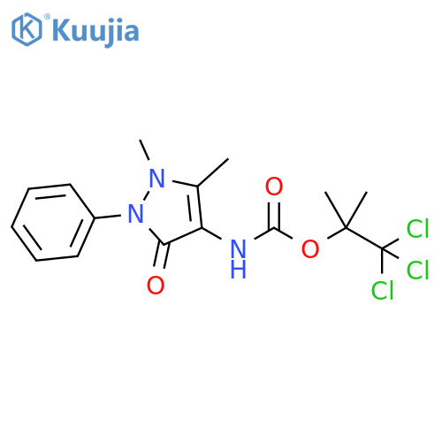 Carbamic acid, (2,3-dihydro-1,5-dimethyl-3-oxo-2-phenyl-1H-pyrazol-4-yl)-, 2,2,2-trichloro-1,1-dimethylethyl ester (9CI) structure