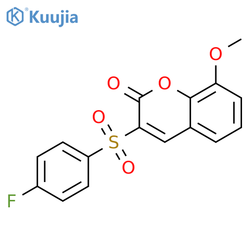 2H-1-Benzopyran-2-one, 3-[(4-fluorophenyl)sulfonyl]-8-methoxy- structure