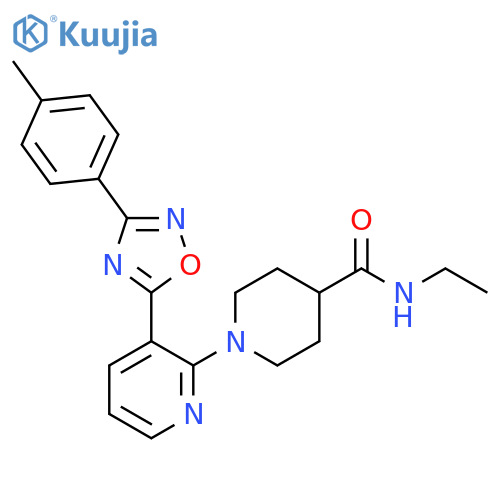 N-ethyl-1-{3-[3-(4-methylphenyl)-1,2,4-oxadiazol-5-yl]pyridin-2-yl}piperidine-4-carboxamide structure