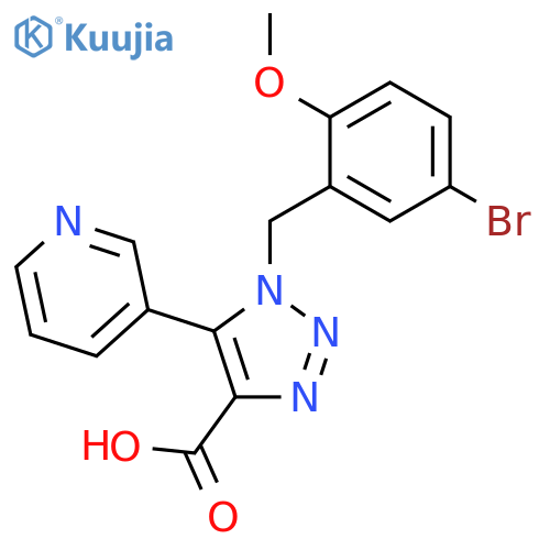 1-(5-bromo-2-methoxybenzyl)-5-pyridin-3-yl-1H-1,2,3-triazole-4-carboxylic acid structure