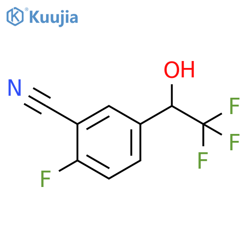 2-fluoro-5-(2,2,2-trifluoro-1-hydroxyethyl)benzonitrile structure