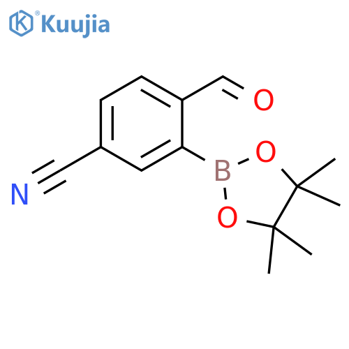 4-formyl-3-(4 4 5 5-tetramethyl-1 3 2-dioxaborolane-2-yl)benzonitrile structure