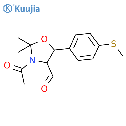 (4R,5S)-3-acetyl-2,2-dimethyl-5-[4-(methylsulfanyl)phenyl]-1,3-oxazolidine-4-carbaldehyde structure