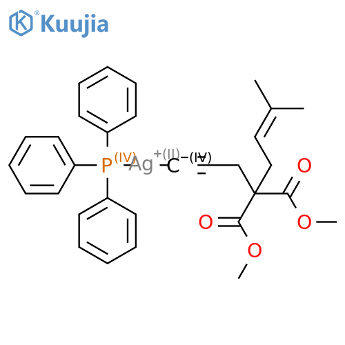 Silver, [4,4-bis(methoxycarbonyl)-7-methyl-6-octen-1-yn-1-yl](triphenylphosphine)- structure