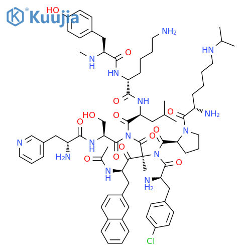 D-Alaninamide,N-acetyl-3-(2-naphthalenyl)-D-alanyl-4-chloro-D-phenylalanyl-3-(3-pyridinyl)-D-alanyl-L-seryl-N-methyl-L-tyrosyl-D-lysyl-L-leucyl-N6-(1-methylethyl)-L-lysyl-L-prolyl-(9CI) structure