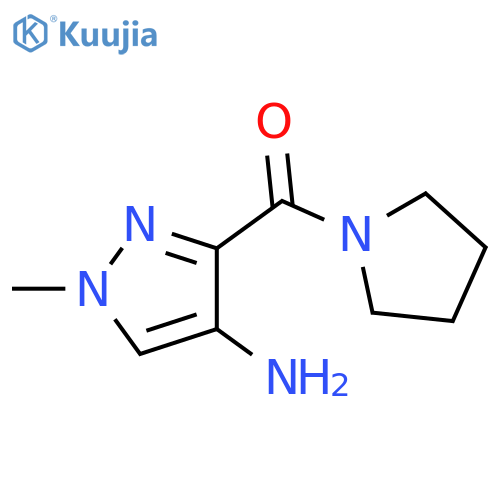 1-methyl-3-(pyrrolidine-1-carbonyl)-1H-pyrazol-4-amine structure