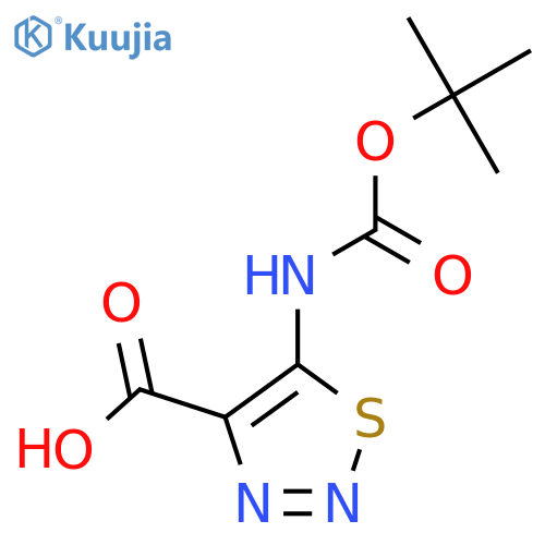 5-{(tert-butoxy)carbonylamino}-1,2,3-thiadiazole-4-carboxylic acid structure