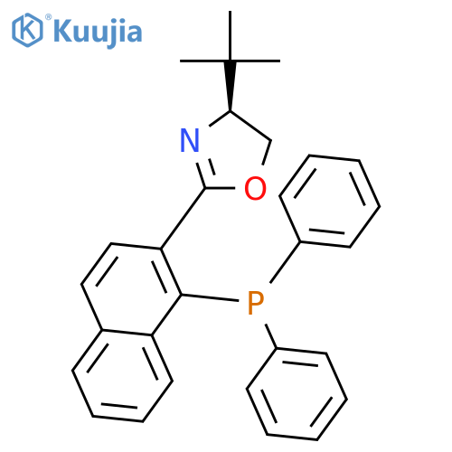 Oxazole, 4-(1,1-dimethylethyl)-2-[1-(diphenylphosphino)-2-naphthalenyl]-4,5-dihydro-, (4S)- structure