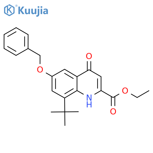 Ethyl 6-(benzyloxy)-8-(tert-butyl)-4-hydroxyquinoline-2-carboxylate structure