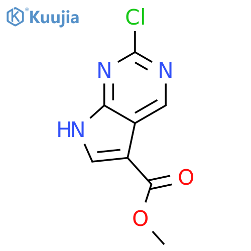 Methyl 2-chloro-7H-pyrrolo[2,3-d]pyrimidine-5-carboxylate structure