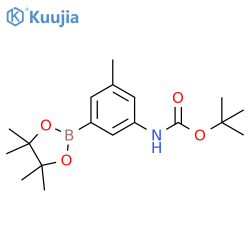 tert-butyl N-[3-methyl-5-(tetramethyl-1,3,2-dioxaborolan-2-yl)phenyl]carbamate structure