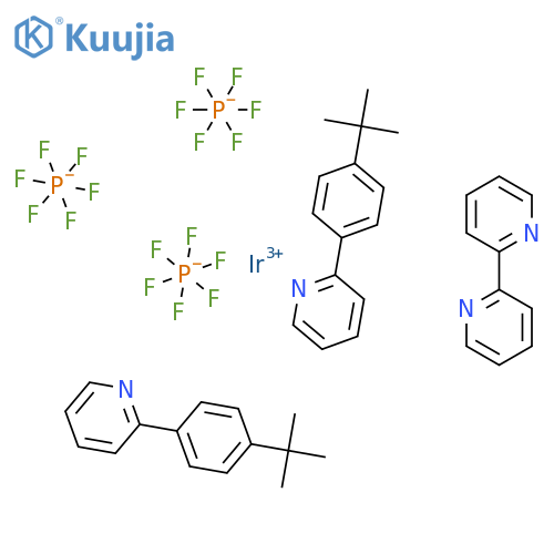 (2,2'-bipyridyl) bis [2- (4-tert-butylphenyl) pyridine] iridium (III) hexafluorophosphate structure