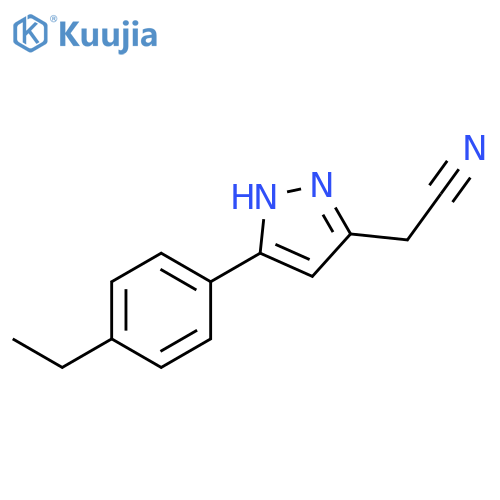 [5-(4-Ethyl-phenyl)-1H-pyrazol-3-yl]-acetonitrile structure