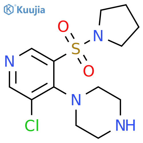 1-[3-Chloro-5-(pyrrolidine-1-sulfonyl)-pyridin-4-yl]-piperazine structure
