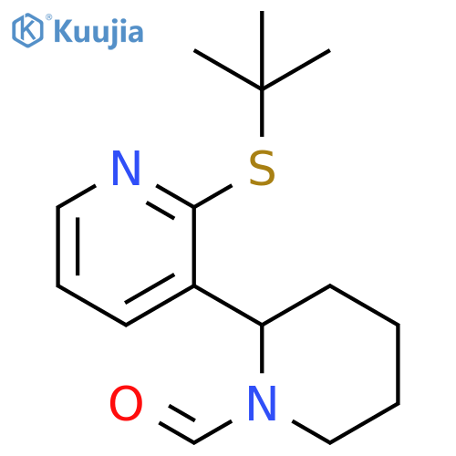 2-tert-Butylsulfanyl-3,4,5,6-tetrahydro-2H-[2,3]bipyridinyl-1-carbaldehyde structure