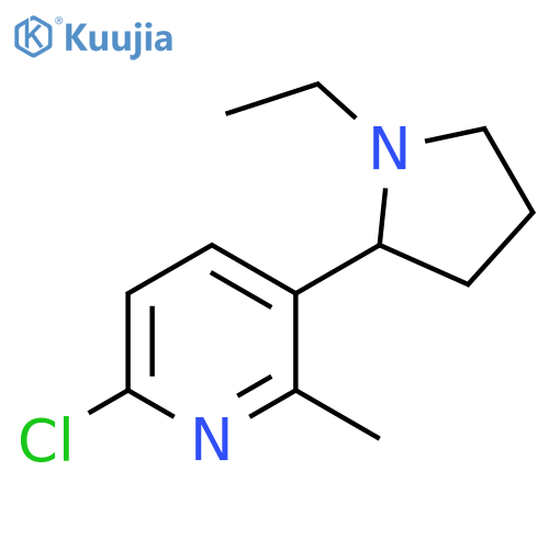 6-Chloro-3-(1-ethyl-pyrrolidin-2-yl)-2-methyl-pyridine structure