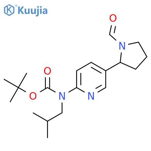 [5-(1-Formyl-pyrrolidin-2-yl)-pyridin-2-yl]-isobutyl-carbamic acid tert-butyl ester structure