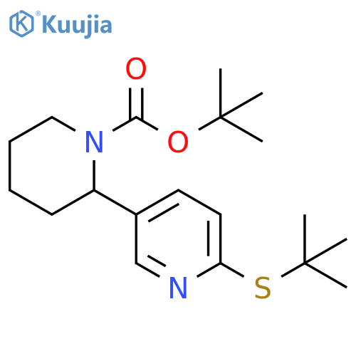 6-tert-Butylsulfanyl-3,4,5,6-tetrahydro-2H-[2,3]bipyridinyl-1-carboxylic acid tert-butyl ester structure