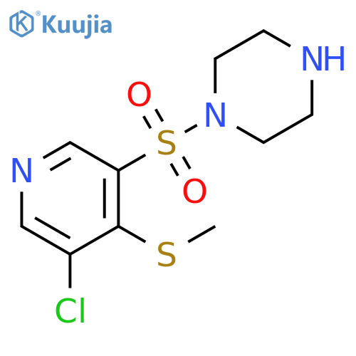 1-(5-Chloro-4-methylsulfanyl-pyridine-3-sulfonyl)-piperazine structure