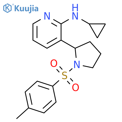 Cyclopropyl-{3-[1-(toluene-4-sulfonyl)-pyrrolidin-2-yl]-pyridin-2-yl}-amine structure