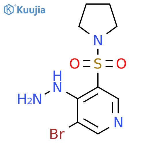 [3-Bromo-5-(pyrrolidine-1-sulfonyl)-pyridin-4-yl]-hydrazine structure