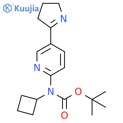 Cyclobutyl-[5-(4,5-dihydro-3H-pyrrol-2-yl)-pyridin-2-yl]-carbamic acid tert-butyl ester structure